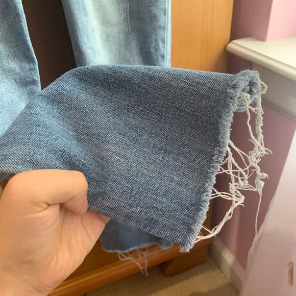 Old Navy Light Wash Trendy Distressed Flare Jeans - Picture 2 of 5